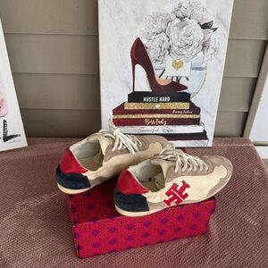 Tory Burch Red and Tan Women's Sneakers